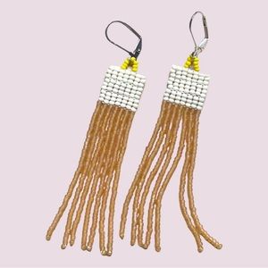 HANDMADE GLASS EARRINGS | Mini Beacon Handwoven Small Batch Earrings in Field